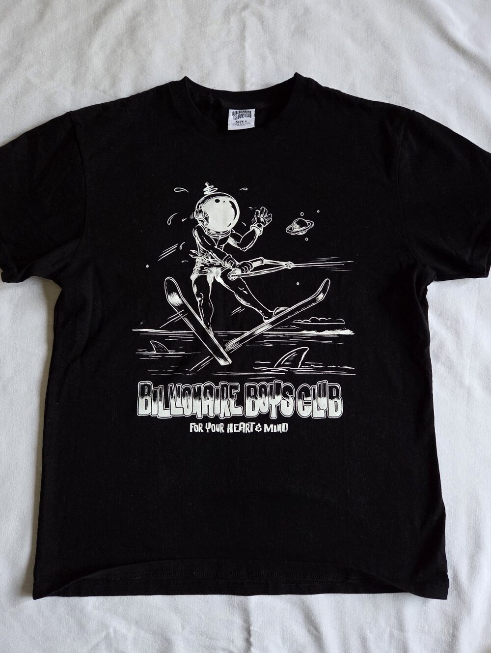 Billionaire Boys Club Black Graphic Tee - White Astronaut Print - Picture 1 of 4